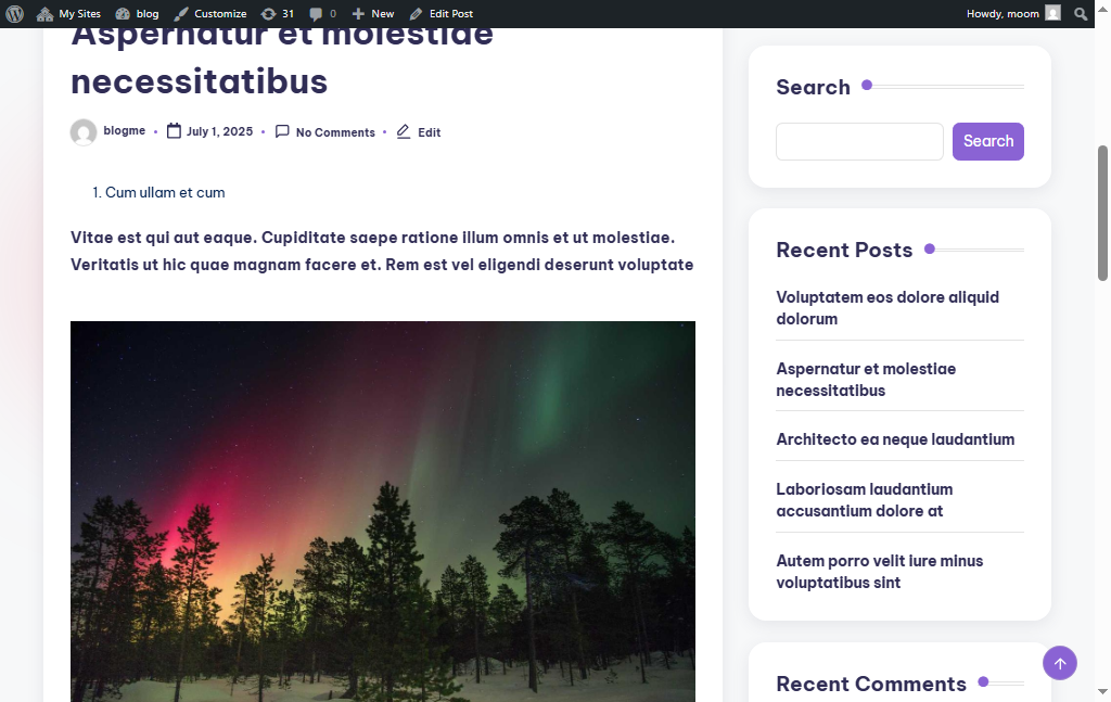 Project Screenshot 5 of the blog's category page